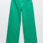 ZARA Blogger’s Favorite Green Wide Leg Jeans Photo 2