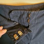 New York & Company Stretch Y2K 10P Navy Blue Pinstripe Wide Leg Pants Photo 3