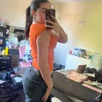 Lucy Paris Orange ribbed top Photo 2