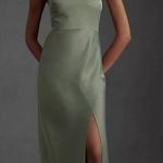 BHLDN Anthropologie Dylan One Shoulder Satin Side Slit Gown Miss Womens Size 10 Photo 0