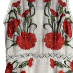 Alexis  Blossom White Red Floral Embroidered A-Line Sleeveless Mini Dress Sz S Photo 7