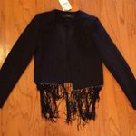 ZARA  faux suede fringe jacket. Xs Photo 6