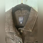 Gap  Charcoal Black Denim Romper Puff Sleeves | Women’s Size 8 Photo 3