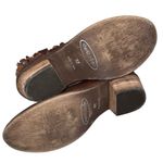 Sheridan Mia Brown Leather Floral Applique Side Zip Booties Boots Size 6 Photo 8