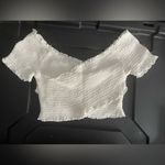 Ambiance Apparel  White Stretch Crop Top, Small Photo 1