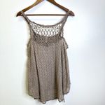 Free People Eyelet Crochet Lace Babydoll Swing Tank Taupe Size M Photo 1