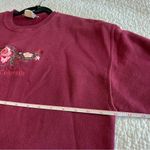 Jerzees ✨ Maroon Estes Park Colorado Floral Embroidered Crewneck Sweatshirt Large Photo 8