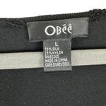 OBEE Black Floral Embroidered Silk Nylon Open Cardigan Sweater Size L Size L Photo 3