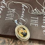 Audrey Hepburn Classic Icon Locket Pendant Necklace Stainless Steel Black Photo 11