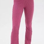 Urban Outfitters Rosie High-Waisted Ribbed Flare Pant Pink Photo 0