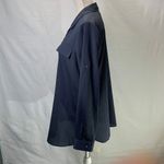 Calvin Klein Gray/Blue Long Sleeve Front Lace Up Sheer Dress Shirt Large Photo 3