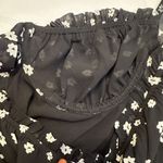 Princess Polly ‎ Size 6 Black White Floral Long Sleeve Wire Bustier Crop Top Photo 4