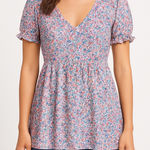 Nordstrom Crystal Doll Size Medium Floral Blouse. Photo 0