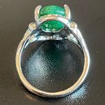 S925 silver green jade ring size 7.5 Photo 3