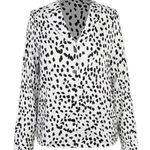 Cupshe Black White Spotted Blazer Long Sleeve Button Up Blouse Women's Size XS Photo 1