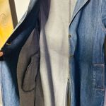 Vintage Stoney River Mountain Denim Dark Two Button Cotton Trench Coat Large Photo 10