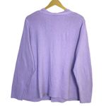 J Jill Cardigan Womens 2X Organic Cotton Lavender Preppy Coquette Cottage Work Purple Photo 2