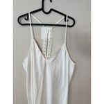 Flora Nikrooz  Chemise White Slip Lace Racerback Adjustable Satin V Neck XL X1296 Photo 3