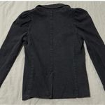 Elan Denim Blazer Jacket Puff Sleeve Casual Career Black Wash Small Photo 3