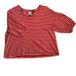 CAbi Women's Orange White Striped Cotton Poolside Tee # 5984 Small Photo 2