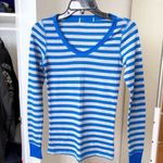 Blue & Gray Striped Thermal Long Sleeve Size M Photo 0
