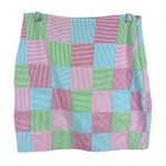 Talbots  100% Cotton Patchwork Striped Seersucker Short Straight Lined Skirt Sz 4 Photo 0