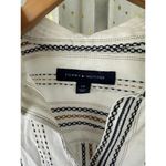 Tommy Hilfiger Women's Dotted Running Boxed Stitching Tie-Front Shirt Petite S Photo 7