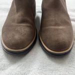 Clarks Sharon Suede Brown Tan Ankle Wedge Boots Almond Toe Women’s Sz 6 Booties Photo 4