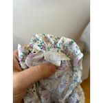 Jennifer Grace White Eyelet Purple Floral Print Puff Sleeve Milkmaid Blouse Size M Photo 3