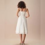 RIHOAS The White Ruched Slip Cotton Midi Dress Size M Photo 2