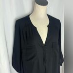Torrid  Elegant Black Women's Top sheer with front pockets 3/4 sleeves size 2 Photo 2
