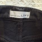 Loft  Black Straight Leg Jeans with leather Trim Waist Size 27 Photo 3