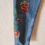 Topshop Moto Jamie Floral Embroidered Jeans High Waisted Skinny Ankle Pants 26 Photo 6