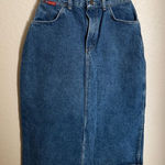 Wrangler Vintage  Denim Midi Skirt Sz‎ 6 in Mid Blue Photo 0
