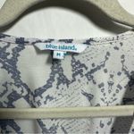 Blue Island  Womens Sz M Deep V Bell Sleeve Blue Snake Print Tunic Swim Coverup Photo 5