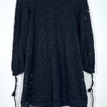 See By Chloe  Mini Dress Black Boho Crochet Ballon Sleeve Brunch‎ Wedding Guest Photo 0