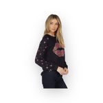 Lauren Moshi  ᨎ Noleta Ruby Lip Super Soft Pullover Sweatshirt ᨎ Jet Black ᨎ XS Photo 1