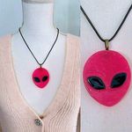 Hot Topic Pink Alien resin Pendant Necklace Photo 0