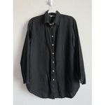 Soft Surroundings  Linen Outer Banks Black Long Sleeve Button Down Shirt Size M Photo 7