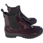 Vince  Risa Gum Chelsea Boot Rainboot Glossy Burgundy Slip on Women's Sz 10 Photo 0