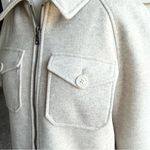 Avec Les Filles Relaxed Zip Front Shirt Jacket Oatmeal Felted Size Medium Photo 2
