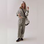 NWT Free People Movement All Star Logo Pants In Heather Gray White Combo Size XL Photo 3