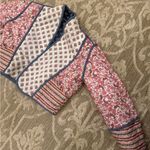 Mango QUILTED REVERSIBLE JACKET Pailsey Blue Pink White 100% Cotton Size Small Photo 13