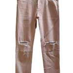 ZARA  Baby Pink Stretchy Distressed Skinny Jean Size 10 Photo 0