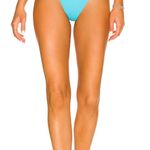 frankie's bikinis  Anne Plisse High Waisted Bikni Bottom in Aquamarine Photo 0