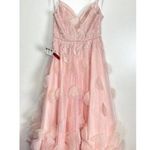 Mac Duggal  Embellished Floral High Low Sleeveless Gown in Petal Pink Size US 8 Photo 8