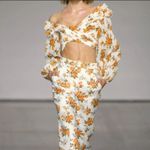 Zimmermann NWT.  Floral Print One-Shoulder Top ZIM 0/ US 4 white yellow Photo 2