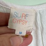 Surf Gypsy White Smocked Waistline Dress Star Accents Cold Shoulder Size Medium Photo 6