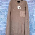 SER.O.YA Devin distressed Sweater dress in tan size small Photo 3
