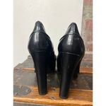 Nine West Platform Heeled Black Leather Loafer 9.5 Photo 4